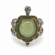 Sea Turtle SIlver Emerald Ring Jewelry picture