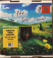 RAINBOW KITTEN SURPRISE Bones SIGNED Banana Colored Vinyl LP picture