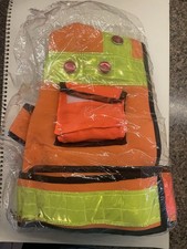 Reflective light up Safety Vest w/ Pockets, Orange/Yellow, Size 30-46inch waste picture