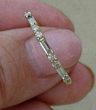 0.60Ct Lab Created Baguette Diamond Eternity Wedding Band Ring 14K Yellow Gold picture