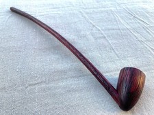 Smoking Pipe Long Stem Tobacco Pipe Brushed Black and OxBlood picture