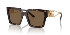 NEW DOLCE & GABBANA DG4446B 502/73 HAVANA SQUARE AUTHENTIC SUNGLASSES 53-19 picture
