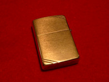 Vintage ZIPPO 50th COMMEMORATIVE SOLID BRASS LIGHTER 1932-1982  - Corner Slashes picture