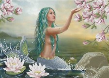Bead Embroidery Kit Mermaid DIY Beaded needlepoint Beaded stitching picture