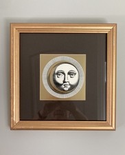 Vintage Piero Fornasetti Sol E Luna Sun & Moon Serigraph Foil Print Gilt Framed picture