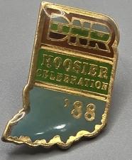 Vintage 1988 Indiana DNR Hoosier Celebration '88 Enamel Lapel Pin State Shape picture