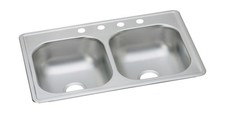 Elkay D233194 Dayton Equal Double Bowl Drop-in Stainless Steel Sink 33 x 19 x... picture