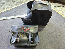 Motorcycle Leather Saddlbags Vintage  Y2K Horse , Harley, Custom Bike, Chopper picture