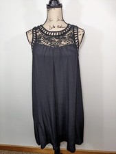NWT Allison Joy Evereve Alisha Shift Dress Lined Crochet Neck Sleeveless Small picture