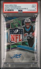 2024 Spectra Jonathon Brooks Neon Marble Patch Auto Laundry Tag RC PSA 9 /4 picture