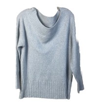 NWT Chelsea 28 Women's Sweater Sz M Gray Knit Ribbed Off Shoulder Oversized picture