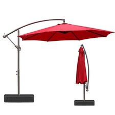 Aoodor 10ft Offset Patio Umbrella Cantilever Hanging Market Umbrella with Base picture