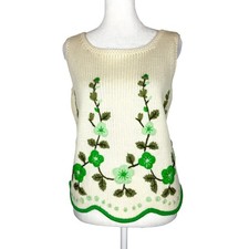 1960s 1970s Evan Picone Vintage Floral Print Knit Tank Top  picture