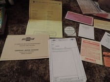 Vintage Chevy COmplete Mileage Maitenance Record & Folder w/Papers picture