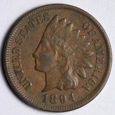 1894 Indian Head Cent Penny AU+ E138 GYQEZ picture
