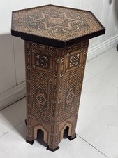 Vintage Hand Inland Syrian Moorish Octagonal Accent Table 17x27 picture