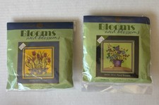 Mill Hill Debbie Mumm Beaded X Stitch Kit Set Of 2 Floral Bouquet & Tulips 7x7” picture