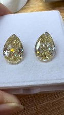 2PC 2.Ct Natural Yellow Color Diamond Pear Cut  VVS1 D Grade GDGL Certified picture