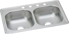 Elkay D233194 Dayton Equal Double Bowl Drop-in Stainless Steel Sink 33 x 19 picture