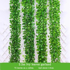 Artificial Hanging Plants Fake Flowers Leaves Long Green Silk Ivy Vine Garland picture