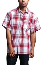 Men's USA Western Casual Checkered Plaid Short Sleeve Button Up Shirt S~8X Y1000 picture