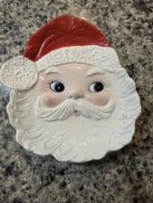 Vintage Norcrest Santa Wall Decor, Trinket Tray, Vintage Christmas Decor picture