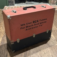 Vintage RCA Red Black Radio TV Repair Vacuum Tube Caddy Carrying Case  picture