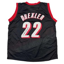 Autographed/Signed Clyde Drexler Portland Black Basketball Jersey PSA COA picture