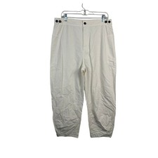 Everlane Utility Pants Barrell 14 Birch Off-White Excellent Organic Cotton Linen picture