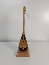 Vintage Kazakhstan Miniature Dombra Dombyra Wooden Souvenir Folk Instrument 8.5