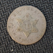 1852 *3c* THREE CENT SILVER * GRADE F* C5456 picture