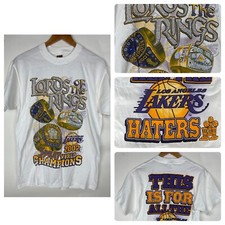 Vintage 2002 LA Los Angeles Lakers 3 Peat NBA World Champions Shirt Sz Medium￼ picture