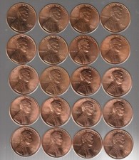 P & D SET / 1980  to  1989  with  7  1982 varieties  - 25 pc LINCOLN CENT BU SET picture