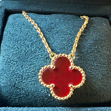 Van Cleef & Arpels vintage Alhambra 18k Yellow Gold Carnelian Pendant picture