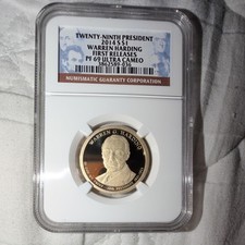 2014 Warren Harding $1 Presidential Dollar NGC PF69 Ultra Cameo Proof picture