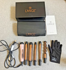 L'ange Le Cinq 5 Piece Curling Wand Set Lange Blush Complete Box Case Glove picture