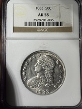 1833 50c NGC AU-55 Capped Bust Half Dollar picture