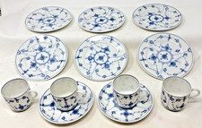 Antique Porsgrund Norway Bogstad Straw Porcelain Cups Plates 12pc 1887-1935 picture
