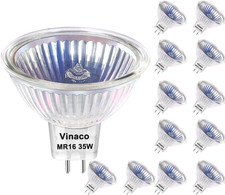 MR16 Light Bulbs 12 Pack- 12V 35W Dimmable Lamp (WITH LENSE) 2-Pin GU5.3 Base picture