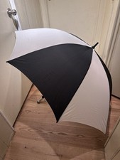 Vintage Haas-Jordan Golf Umbrella Black White 39” Toledo Ohio Nylon USA Used picture