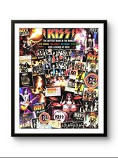 11x14 Framed Collage poster featuring the classic rock band KISS picture