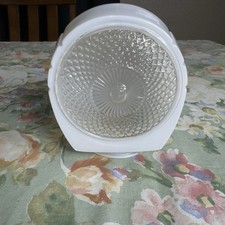Vintage Fixture Mid Century MCM White Glass Porch Light Cover Rare NICE picture