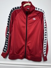 Kappa Men's (L) Red Full Zip Track Jacket-Logo Tape-Retro- Sport-blokecore-EUC picture