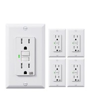 15 Amp GFCI Outlet 5-Pack Self-Test TR WR LED Wallplate Included UL Listed picture