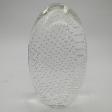 Vintage Cenedese Signed Murano Glass Paperweight Controlled Bubble Bullicante picture