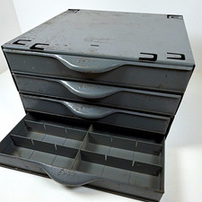 Vintage Equipto Aurora IL 4 Drawer Steel Small Parts Cabinet Industry Organizer picture
