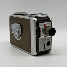 Vintage Kodak Brownie Movie Camera Eight MM Silver Brown 8mm Decor MCM picture
