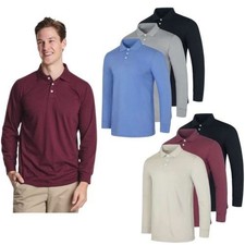 6-Pack Men's Cotton Jersey Long-Sleeve Polo Shirts (S-3XL) picture