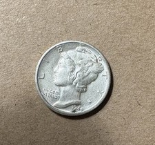 1944-d . Mercury Dime . . AU/BU picture