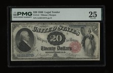 DBR 1880 $20 Legal Tender Red Seal Fr. 141 PMG 25 Serial A10212272 picture